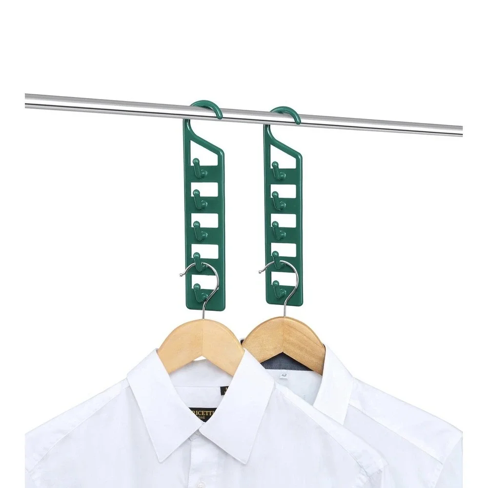 CraftyCrocodile Space Saving Hangers for Clothes - 4 in Pack, Heavy Green